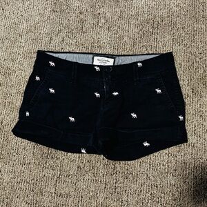Abercrombie & Fitch Navy Blue with pink moose logo Women's Shorts